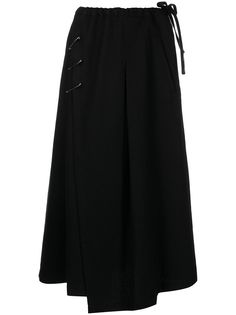 Yohji Yamamoto шерстяная юбка А-силуэта со складками