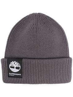 Timberland шапка бини в рубчик с нашивкой-логотипом