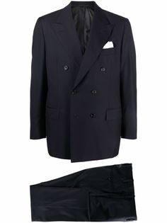 Kiton шерстяной костюм с двубортным пиджаком