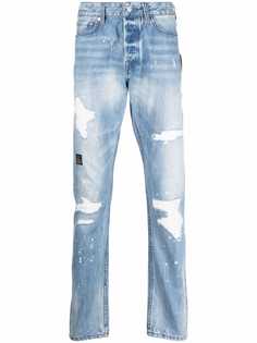 Evisu прямые джинсы с эффектом потертости