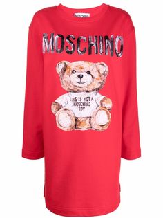 Moschino платье Teddy Bear с длинными рукавами