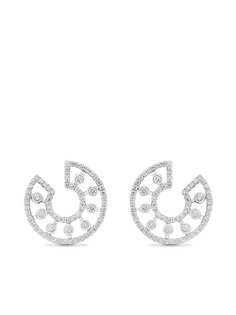 De Beers Jewellers серьги-кольца Dewdrop из белого золота с бриллиантами