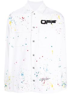 Off-White джинсовая рубашка Splatter из коллаборации с Marais