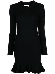 See by Chloé платье в рубчик с оборками