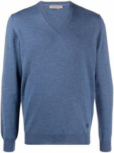 Corneliani шерстяной джемпер с V-образным вырезом
