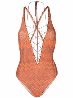 Missoni Mare купальник со шнуровкой и узором зигзаг