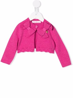 Miss Blumarine укороченный кардиган с бантом