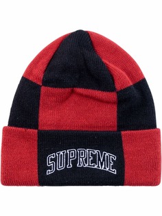 Supreme шапка бини в шахматную клетку