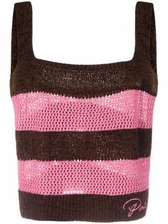 Pinko топ в технике кроше в горизонтальную полоску