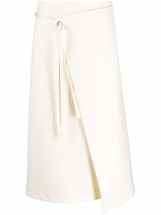 Jil Sander шерстяная юбка с запахом и завязками