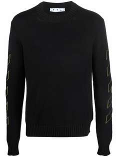 Off-White джемпер вязки интарсия с длинными рукавами