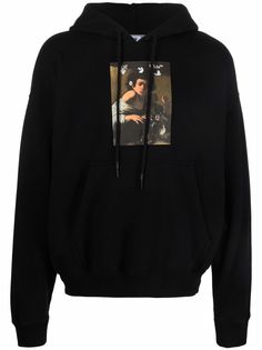 Off-White худи с кулиской и логотипом