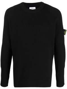 Stone Island джемпер в рубчик с нашивкой-логотипом