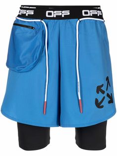 Off-White шорты с логотипом Arrows на поясе
