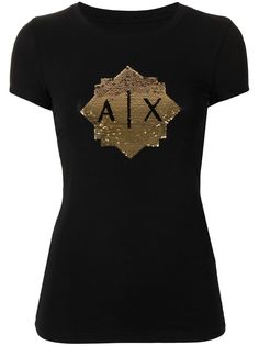 Armani Exchange футболка с пайетками