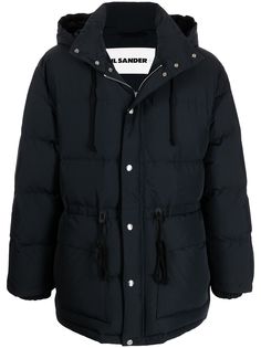 Jil Sander пуховик с капюшоном и кулиской
