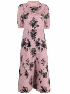 RED Valentino трикотажное платье с цветочным узором