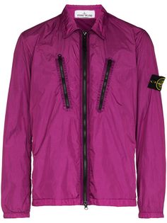 Stone Island куртка на молнии с нашивкой-логотипом