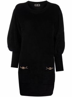 Elisabetta Franchi трикотажное платье с пряжками