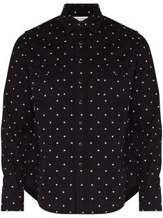 Saint Laurent рубашка Western с узором в горох