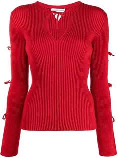 Bottega Veneta свитер в рубчик с завязками