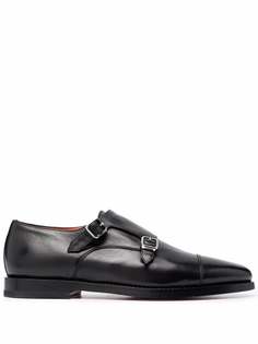 Santoni туфли-монки с миндалевидным носком