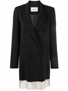 Forte Dei Marmi Couture короткое платье-блейзер с бахромой из кристаллов