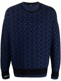 Versace джемпер с геометричным узором La Greca