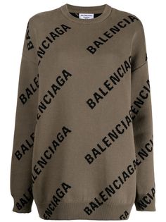 Balenciaga жаккардовый джемпер с логотипом
