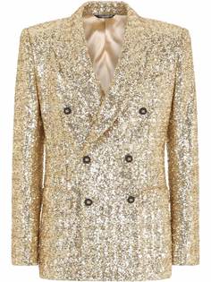 Dolce & Gabbana костюм с двубортным пиджаком и пайетками
