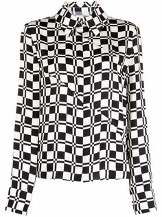 Jil Sander рубашка на молнии с графичным принтом