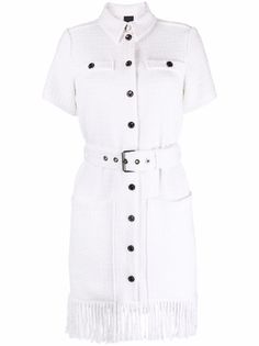 Pinko платье с бахромой и поясом