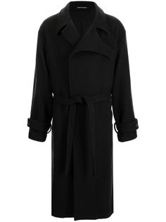 Yohji Yamamoto шерстяное пальто с поясом