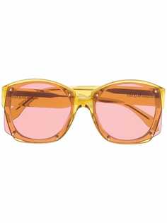 Alexander McQueen Eyewear солнцезащитные очки в массивной оправе