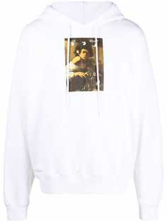 Off-White худи с кулиской и логотипом