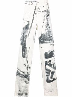Off-White широкие брюки с графичным принтом
