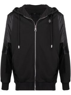 Philipp Plein толстовка с капюшоном и атласной вставкой