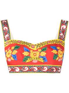 Dolce & Gabbana укороченный топ с цветочным принтом