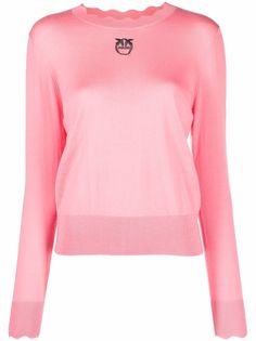 Pinko шерстяной джемпер Love Birds с вышивкой