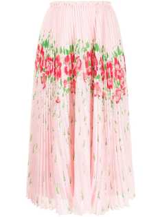 RED Valentino плиссированная юбка миди с цветочным принтом