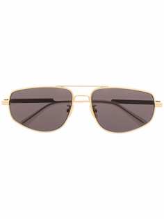 Bottega Veneta Eyewear солнцезащитные очки в прямоугольной оправе с двойным мостом