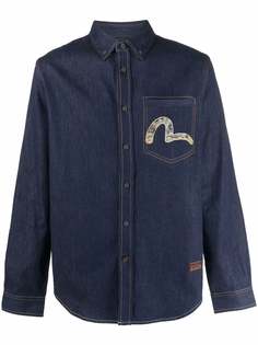 Evisu джинсовая рубашка с вышитым логотипом