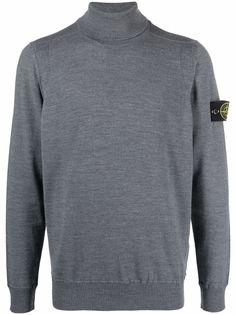 Stone Island джемпер с высоким воротником и нашивкой-логотипом