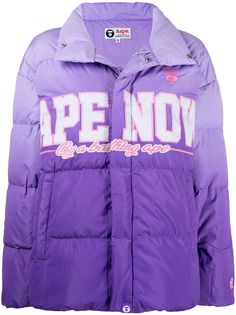 AAPE BY *A BATHING APE® пуховик с эффектом градиента и логотипом