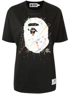 A BATHING APE® футболка с эффектом разбрызганной краски