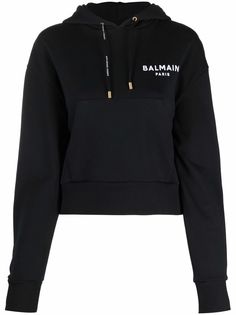 Balmain укороченное худи с логотипом