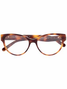 Salvatore Ferragamo очки в круглой оправе с логотипом