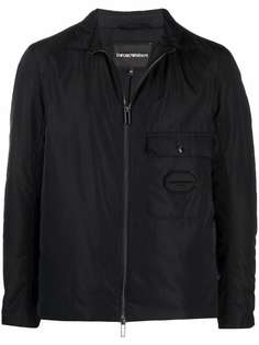 Emporio Armani легкая куртка с нашивкой-логотипом