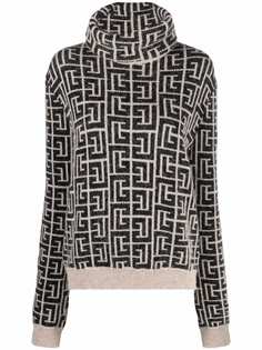 Balmain джемпер Monogram с высоким воротником