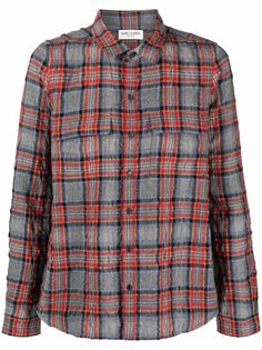 Saint Laurent клетчатая рубашка